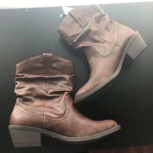 Cute Brown Leather Ankle Boots